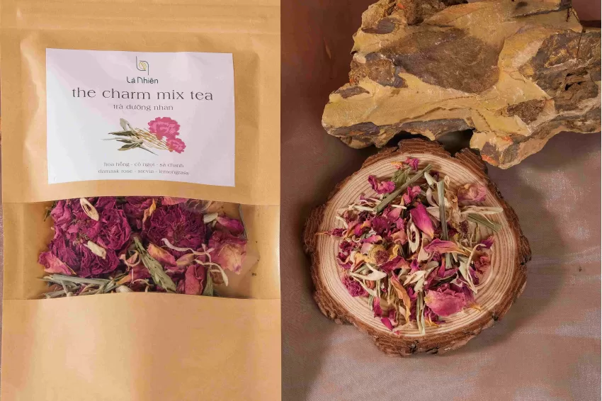 The Charm Tea Blend, Zig Bag, Tea for Women's Wellness, Herbal Blend, Skin Rejuvenation Tea, Healthy Gift, Beauty Tea