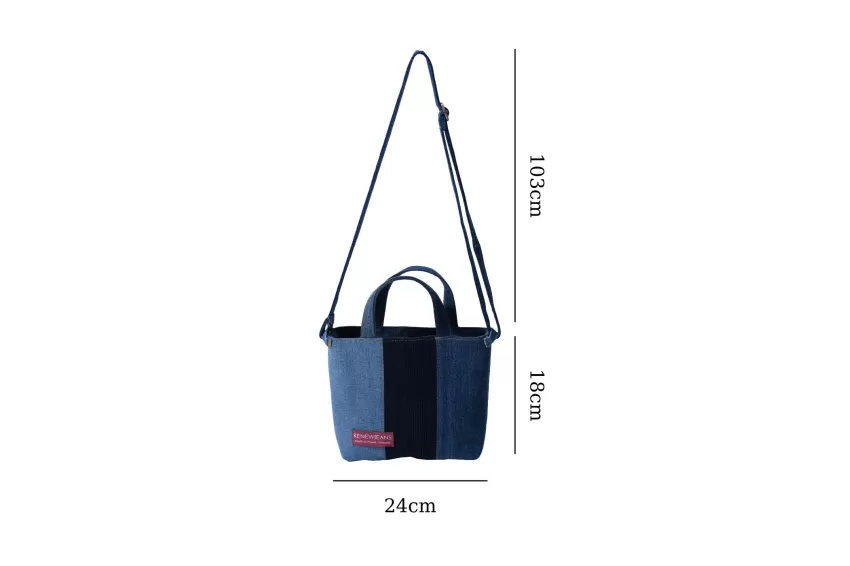Túi Xách 3 Màu Từ Jeans Tái Chế, Túi Đeo Vai Hoặc Xách Tay, Thiết Kế Đơn Giản Và Thanh Lịch, Ghép 3 Mảnh Vải Đậm Nhạt Khác Nhau Túi Xách 3 Màu Từ Jeans Tái Chế, Túi Đeo Vai Hoặc Xách Tay, Thiết Kế Đơn Giản Và Thanh Lịch, Ghép 3 Mảnh Vải Đậm Nhạt Khác Nhau