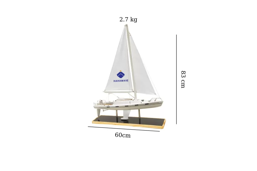 Mini Yacht Model L600.T6 With Art Silk Fabric Sail