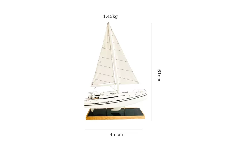 Lucky Mini Yacht Model L450.T1 With Art Silk Fabric Sail