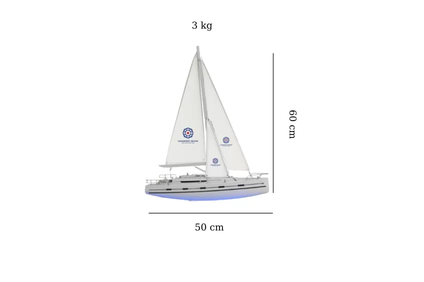 Lucky Mini Yacht Model L450.S1 With Art Silk Fabric Sail