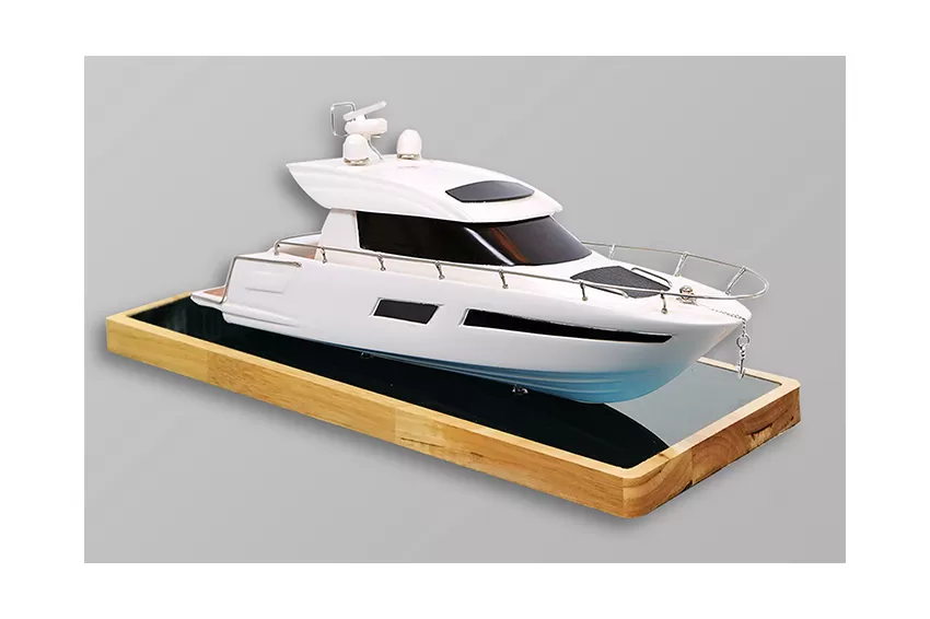 Lucky Mini Yacht Model L320.T1, Acrylic And Wood Stand