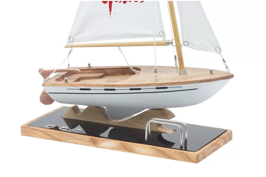 Lucky Sailboat Model C300.T8 With Acrylic Stand & Art Silk Sail