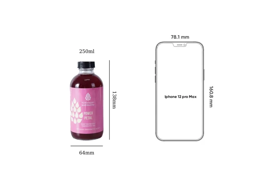 Kombucha Power Petal - Hương Hoa Hồng & Bụp Giấm, Thức Uống Lợi Khuẩn Tốt Cho Tiêu Hóa, Chống Oxy Hóa, Làm Đẹp Da