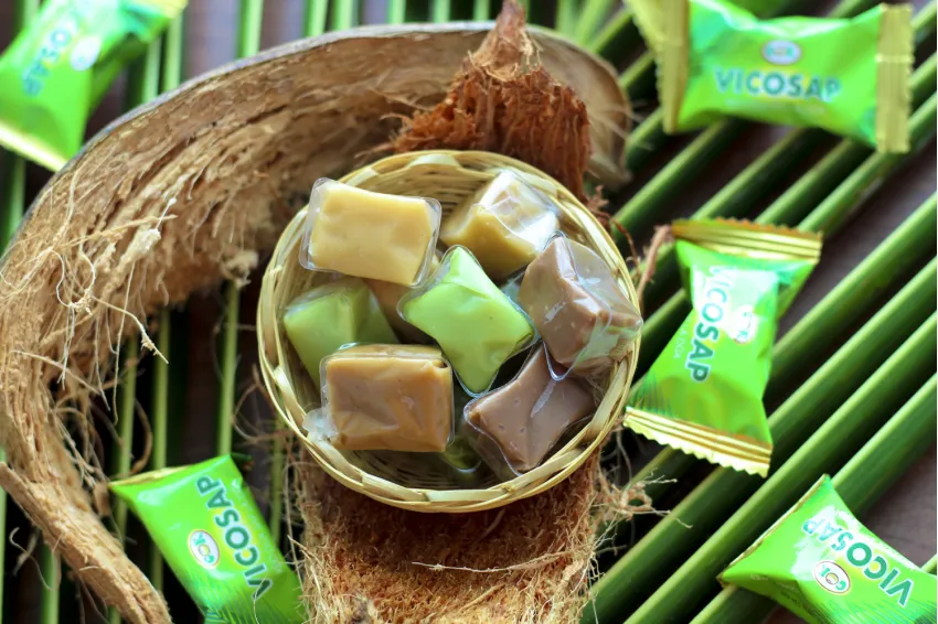 Three Flavors, Macapuno Coconut Candy, Soft And Sweet Candy, Natural Ingredients, Gift For Grandparents, Served With Hot Tea