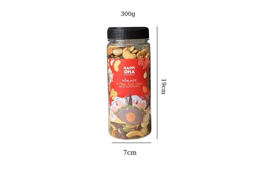 Mixed Nuts Berries - Hỗn Hợp Hạt Trái Happi Oha, Túi Mix 6 Loại Hạt, Hạt Khô Dinh Dưỡng, Hạt Mix Ăn Kiêng