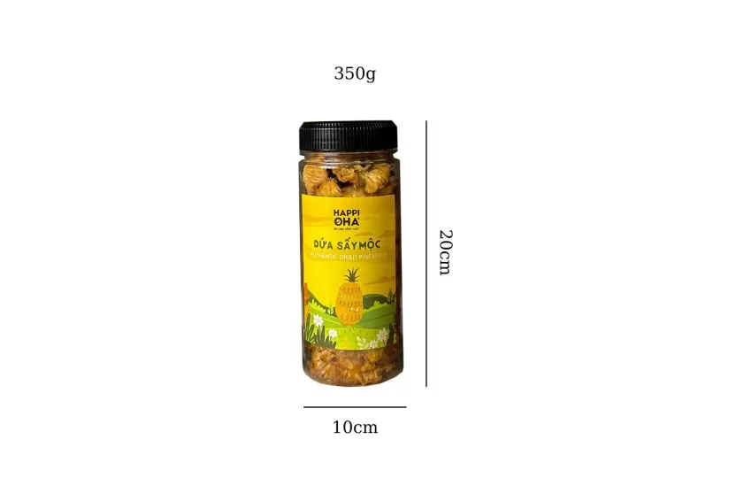 Authentic Dried Pineapple - Dứa Sấy Mộc Happi Oha, Hoa Quả Sấy, Trái Cây Sấy, Dứa Sấy Không Đường, Dứa Sấy Ăn Kiêng