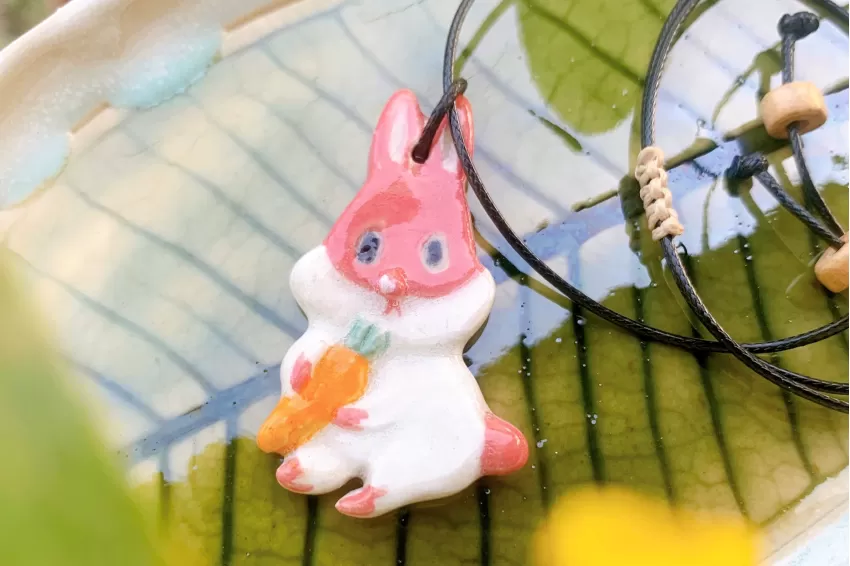Rabbit Ceramic Necklace Rabbit Ceramic Necklace