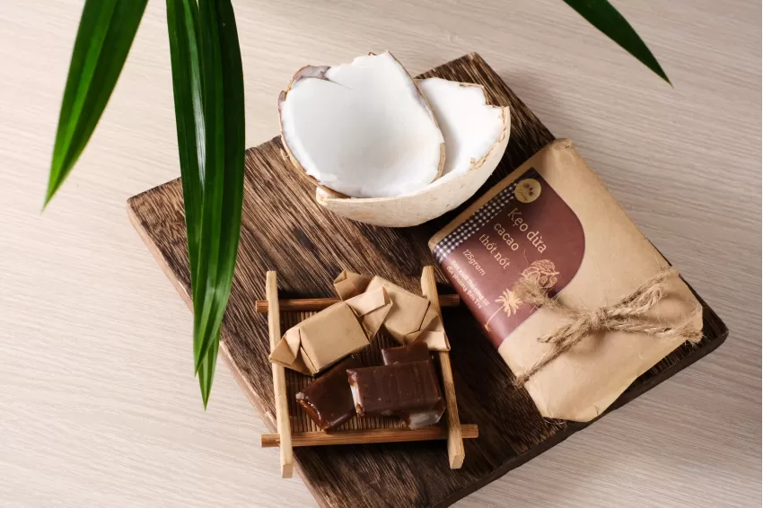 Kẹo Dừa Cacao Thốt Nốt, Đặc Sản Bến Tre, Kẹo Dừa Vị Mới Lạ, Kẹo Cho Trẻ Em, Kẹo Mứt Tết, Quà Tặng Bạn Bè