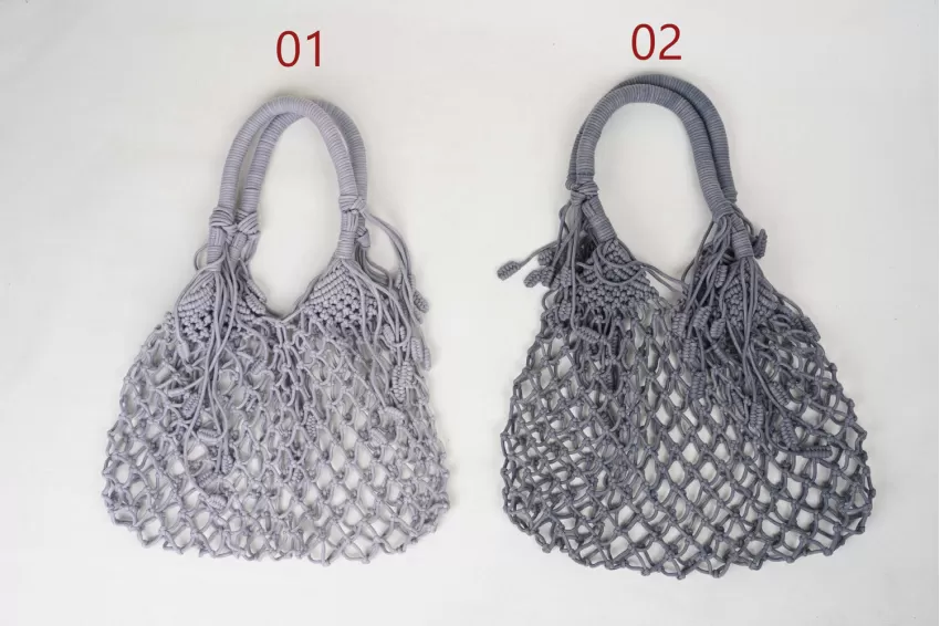 Túi Macrame Lưới, Túi Len Đan Handmade, Phong Cách Cổ Điển Tinh Tế, Màu Sắc Trang Nhã Hiện Đại, Túi Lưới Độc Đáo Cá Tính