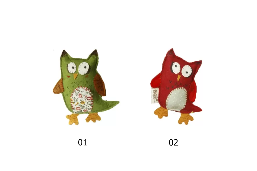 Láo Liêng Fabric Owl, Parrot Keychain, Parrot Plush For Backpacks, Handmade Toy, Mini Stuffed Animal, Stuffed Parrot