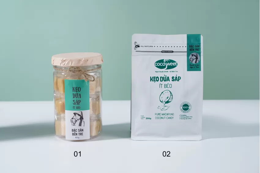 Kẹo Dừa Sáp Ít Béo, Đặc Sản Bến Tre, Kẹo Dừa Không Ngọt Gắt, Kẹo Dẻo Vị Ngọt Dịu, Quà Tặng Đặc Sản, Nguyên Liệu Sạch Tự Nhiên