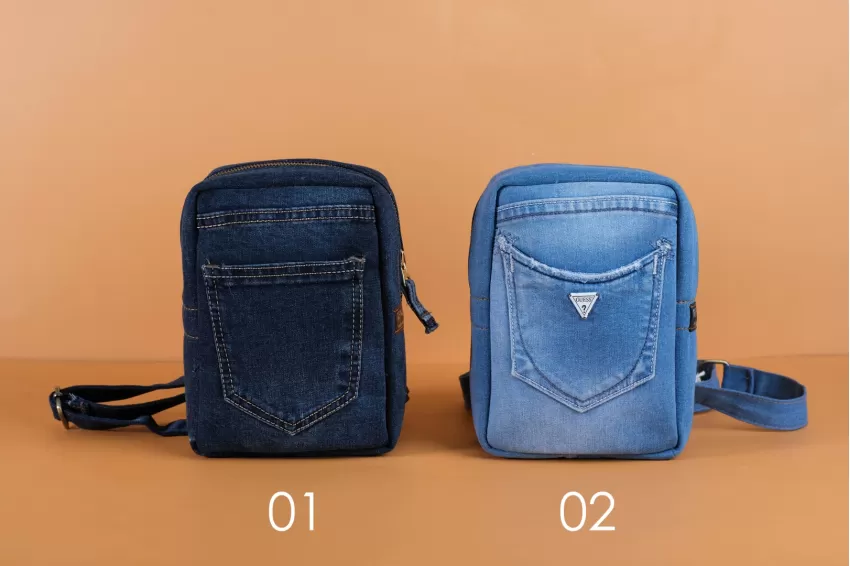 Denim Crossbody Bag From Recycled Jeans