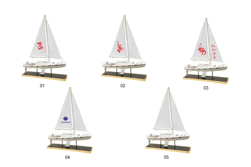 Mini Yacht Model L600.T6 With Art Silk Fabric Sail