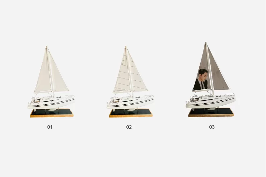 Lucky Mini Yacht Model L450.T1 With Art Silk Fabric Sail