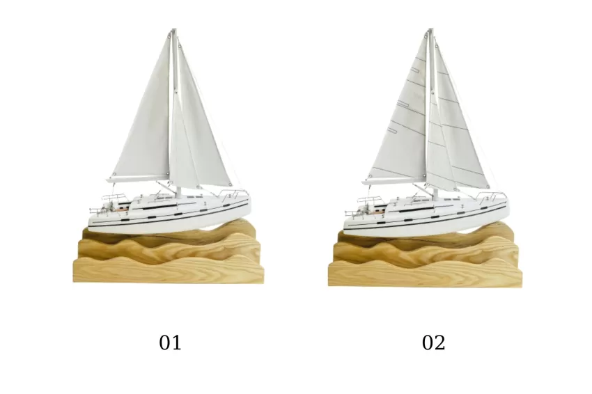 Lucky Mini Yacht Model L450.S1 With Art Silk Fabric Sail