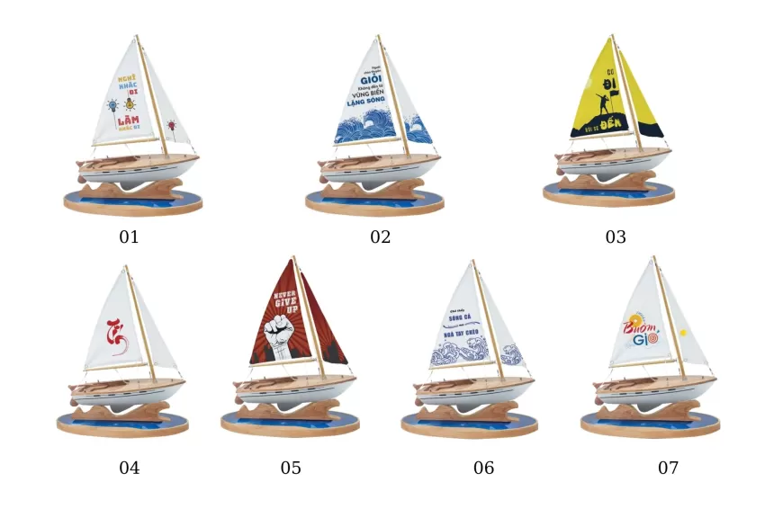 Lucky SailboatModel C300.T10 With Art Silk Fabric Sail