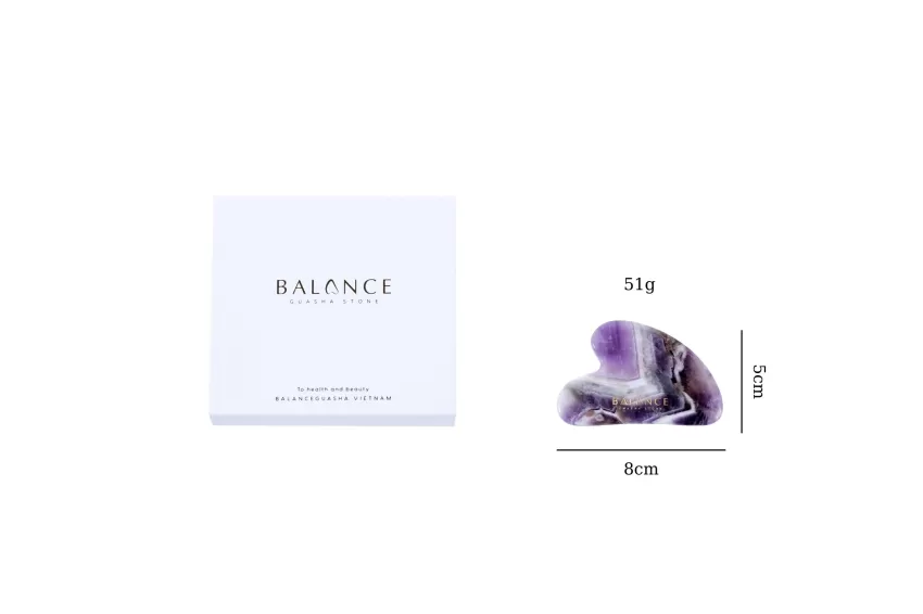 Natural Amethyst Quartz Guasha Tool (Get a 15ml Massage Oil upon purchase)