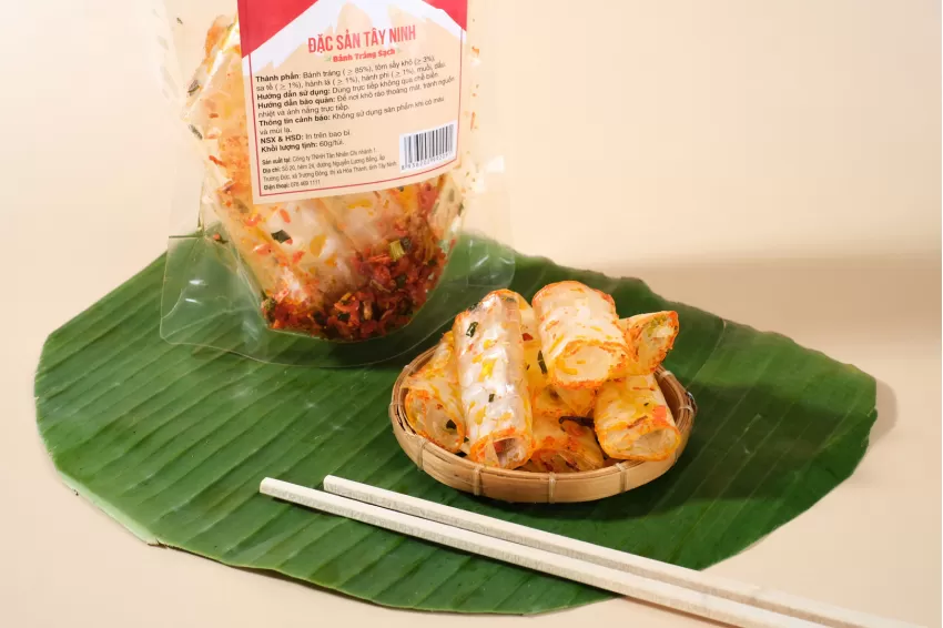 Shrimp Flavored Rice Paper Rolls, Tan Nhien Mixed Rice Paper, Pre-Mixed Rice Paper, Delicious And Convenient, Snack