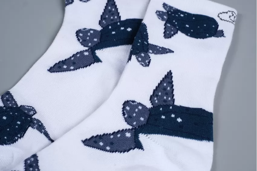 Leatherback Sea Turtle Socks, Animal Patterned Socks, White Patterned Socks, High Socks Embracing The Legs, White Socks, Unisex Socks