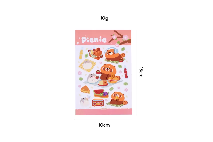 Picnic Stickers, Cat And Panda Stickers, Cute Notebook Decorations, Phone Case Stickers, Gifts For Friends And Family