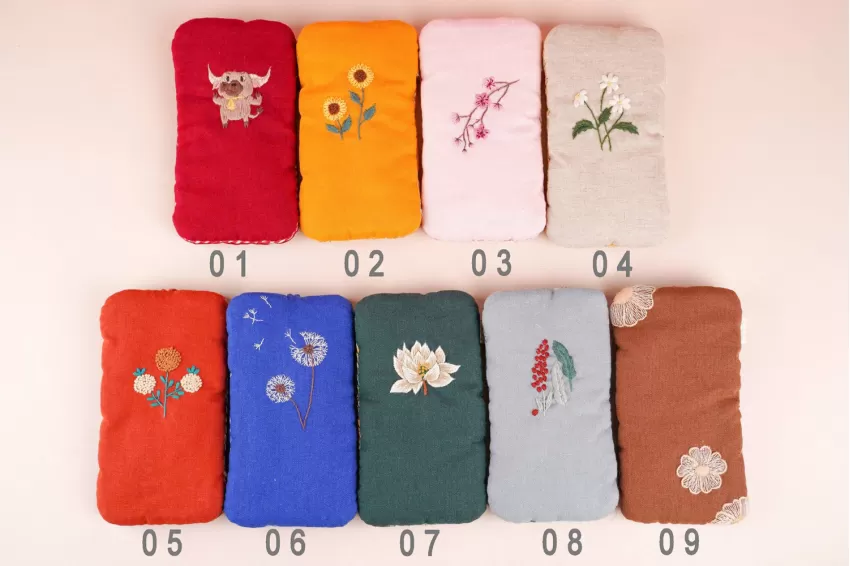 Phone Linen Bag With Hand Embroidery, Handmade Bag, Environmentally Friendly Linen Material, Phone Storage Bag