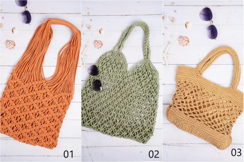 Minimalist Knitted Shoulder Bag, Natural Fiber Material, Youthful Color Tone, Summer Accessory, Perfect For Beach Outings