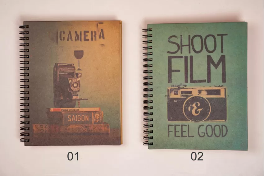 Kraft Notebook With Vintage Camera Cover, Sturdy Hardcover, High-Quality Paper Material, Compact Design, Vintage Style