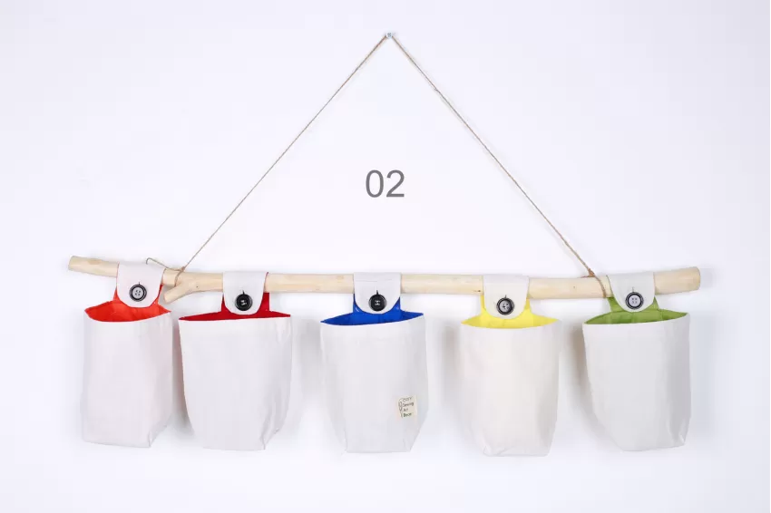 Cloth Hang Wall Organizer, Neatly Stores Items, Unique Design, Made from Cotton Canvas, Sturdy and Durable, Home Decor