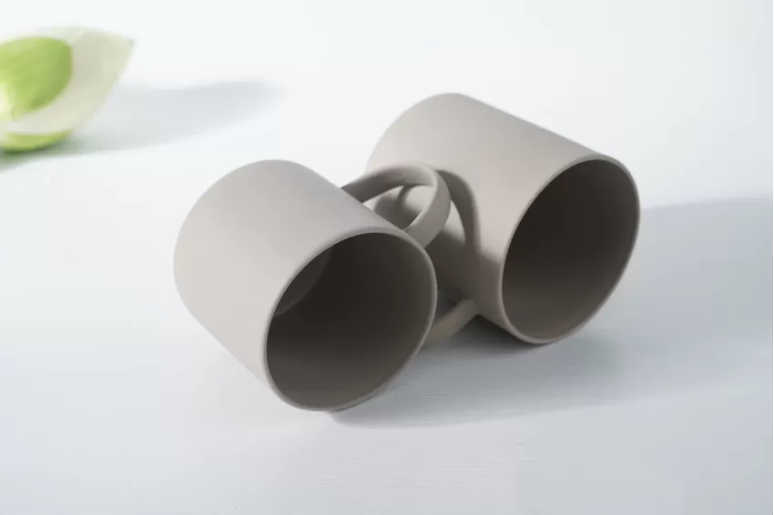 Grey Ceramic Cup, Strong Grey Color, Simple yet Elegant Design, High Heat Resistance, Easy to Clean, Made of Bat Trang Ceramic from Vietnam