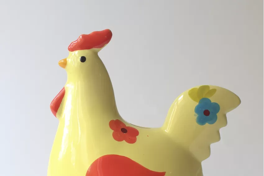 Chicken Shaped Ceramic Piggy Bank, Vietnamese Ceramics, Unique Piggy Bank, Ceramic Money Bank, Handmade, Gift For Any Occasion, Home Decor, Corporate Gift