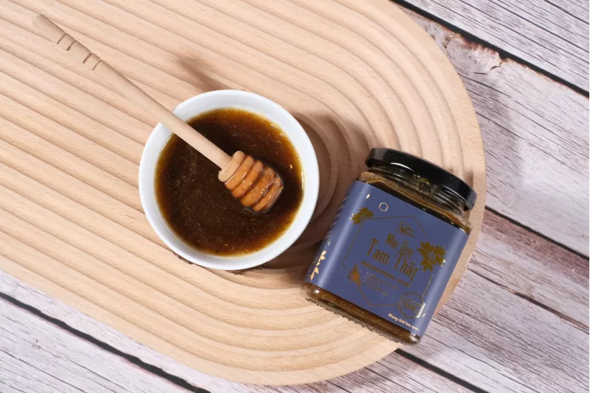 Notoginseng Honey, Fresh Tam That Soaked In Honey, Northern Tam That Root, Red Ginseng In Honey, Ginseng Honey, Healthy Food