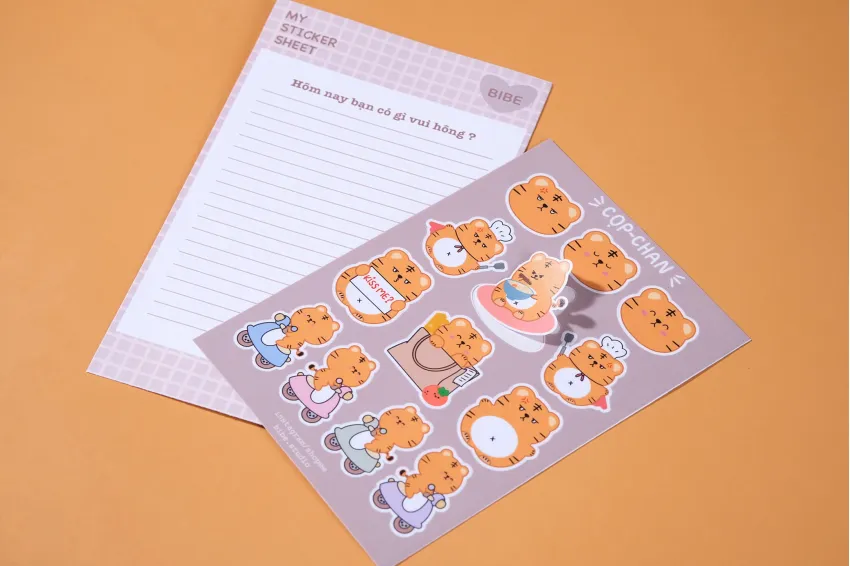Sticker Cọp Chan Vui Nhộn, Decal Cán Mờ, Quà Tặng Bạn Bè