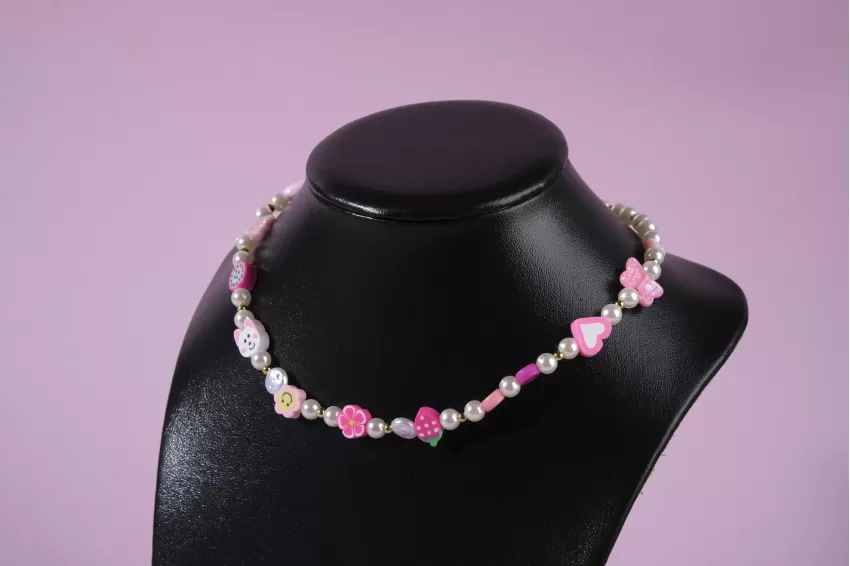 Vòng Cổ Pink Blossom, Phụ Kiện Nổi Bật Và Đáng Yêu, Màu Sắc Trẻ Trung Và Tươi Sáng, Quà Tặng Cho Cô Nàng Xinh Xắn Và Ngọt Ngào