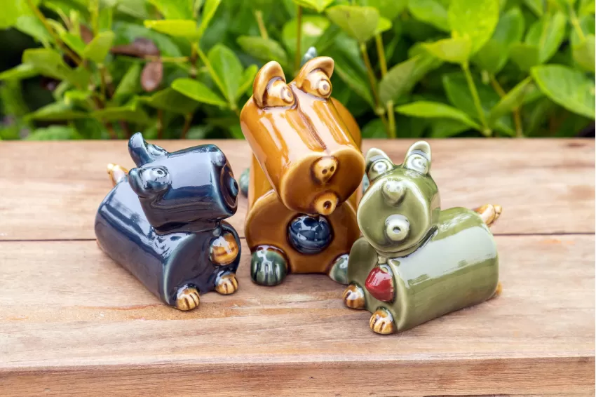 A Family Of Dog Ceramic Figurine Set