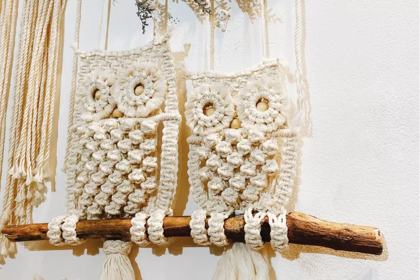 Macrame Owl, Eye-catching Decor, Durable Material, Suitable for Various Styles, Handcrafted Product, Gift Idea