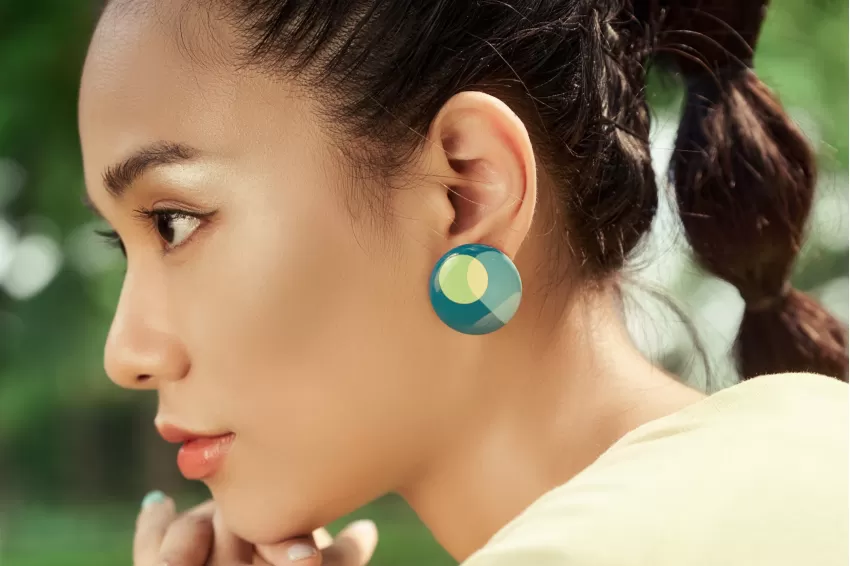 Bliss Earrings, Trendsetter Collection, Simple Design, Cute Color Palette, Eye-catching, Enhances Facial Features