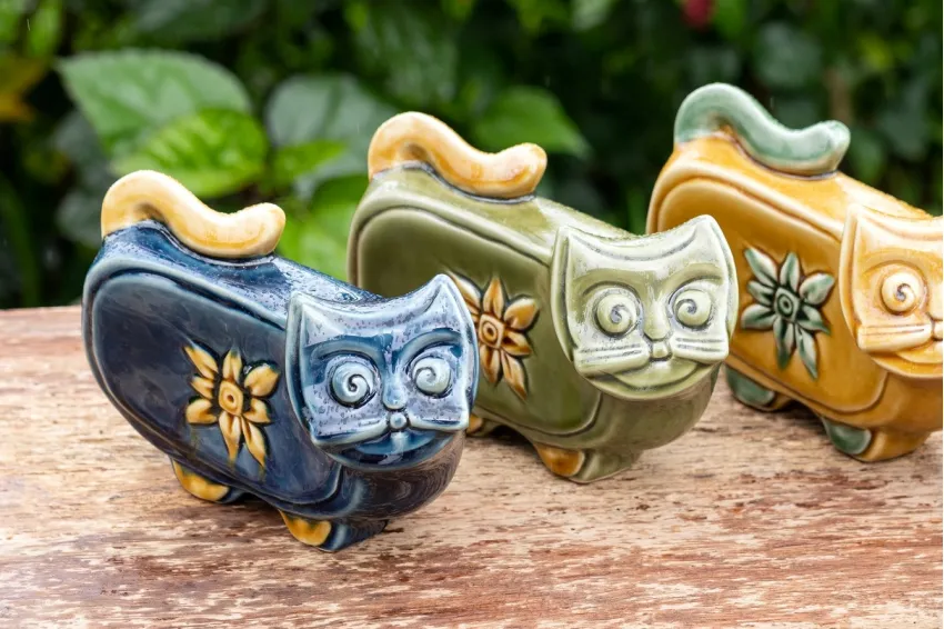 Cat Family Ceramic Figurine Set, Cat Figurines, Home Décor, Handmade Ceramic Cat Statuettes, Unique Cat Gifts, Gift For Cat Lovers, Housewarming Gift, Corporate Gift