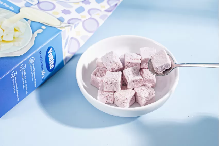 Blueberry Flavored Freeze Dried Yogurt Cubes, Dried Blueberry Yogurt, Cold-Dried Yogurt, Yogurt Tablet Candy, Super Tasty Yogurt Candy