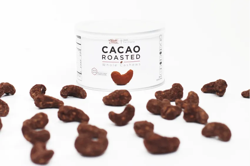 Hạt Điều Cacao Lon Thiếc, Hạt Điều Cao Cấp, Béo Giòn, Ăn Vặt, Hạt Điều Tẩm Gia Vi, Tốt CHho Sức Khỏe, Họp Mặt Bạn Bè, Thiết Kế Sang Trọng