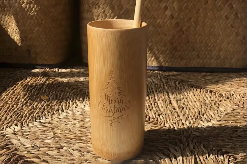 Customized Bamboo Gift Set (Bamboo Tumbler and Cup), Bamboo Cups, Eco Cups, Bamboo Utensils, Unique Gifts, Personalized Gifts, Corporate Gift