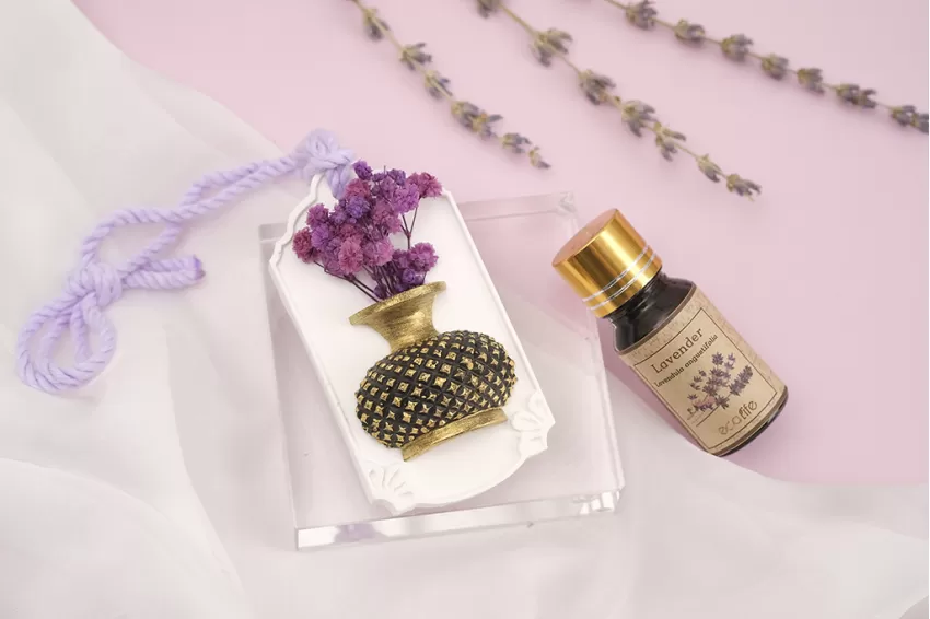 Set Đá Thơm Treo Xe Trang Trí & Tinh Dầu Oải Hương, Đá Thơm Kèm Dây Treo, Tinh Dầu Hoa Lavender, Đá Thơm Khuếch Tán Tinh Dầu