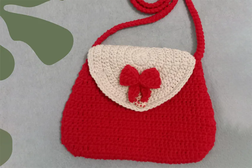 Lovely Crochet Crossbody Bag For Kids, Designed Specifically For Girls, Soft Material, Harmonious Colors, Eye-Catching Knitted Bag