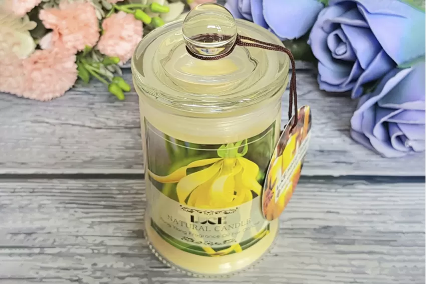 Ylang Ylang Scented Candle In Glass Jar