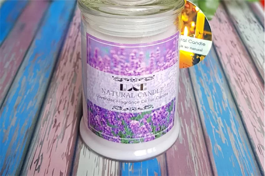 Lavender Scented Candle In Glass Jar