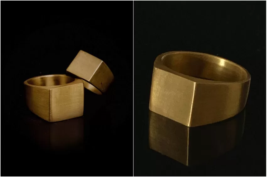 Archive Ring Gold Plated Ring, Bold and Powerful Design, Fashion Statement Accent, High-Quality Material, Long-lasting Gold Plating