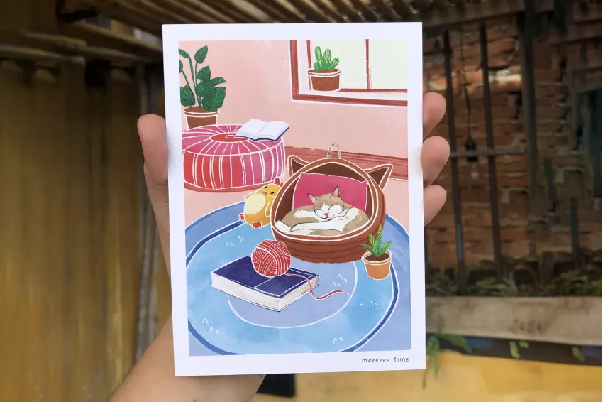 “Me Time” Greeting Card, Inside The Mind Of A Cat Collection