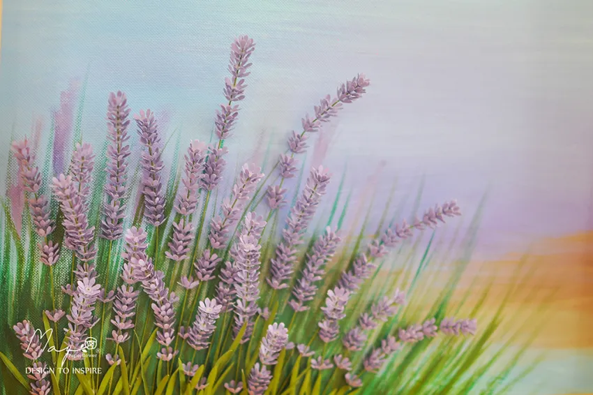 Handmade Paper Flower Painting - Lavender Field MAYPAPERFLOWER With 40x40cm Wooden Frame, Corporate Gift Handmade Paper Flower Painting - Lavender Field MAYPAPERFLOWER With 40x40cm Wooden Frame, Corporate Gift