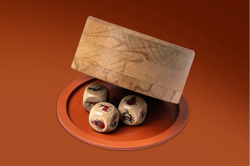 “Ý Giao” Wooden Gourd Crab Shrimp Fish Vietnamese Folk Game, Unique Bau Cua Set, Luxurious Tet Jam Box, Home Decoration, Meaningful Gift, Corporate Gift