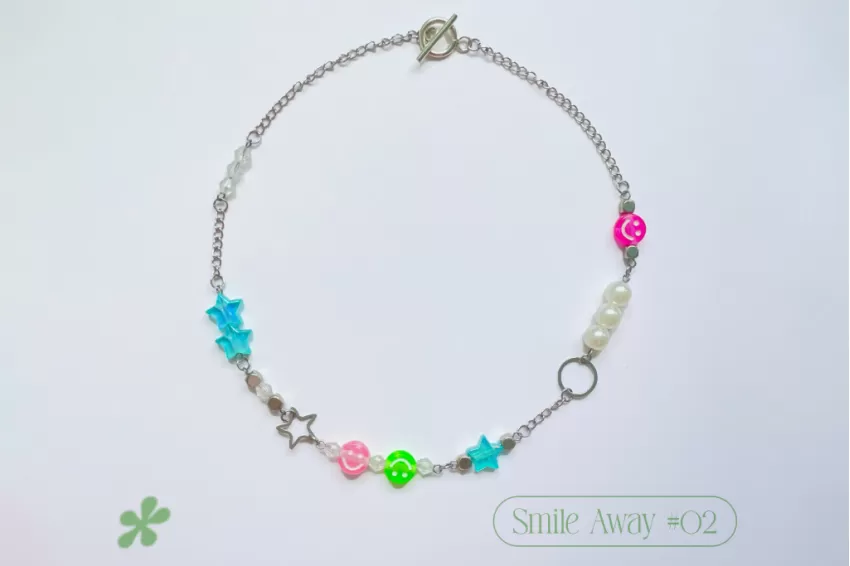 Vòng Cổ Hạt Màu Sắc Form Ngắn 02, Bst Smile Away, Thiết Kế Năng Động Và Phá Cách, Điểm Nhấn Cho Bộ Trang Phục Thường Ngày